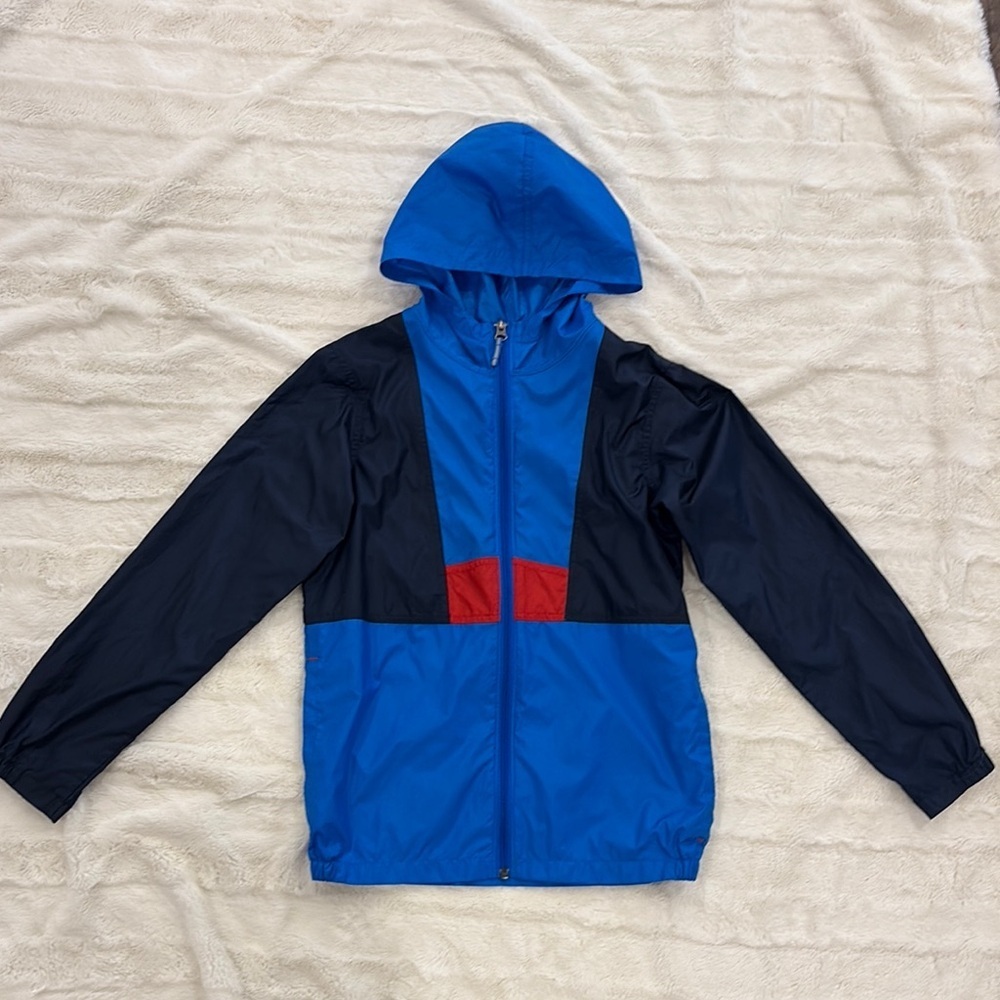 Columbia Kids Blue and Black Hooded lightweight spring Jacket